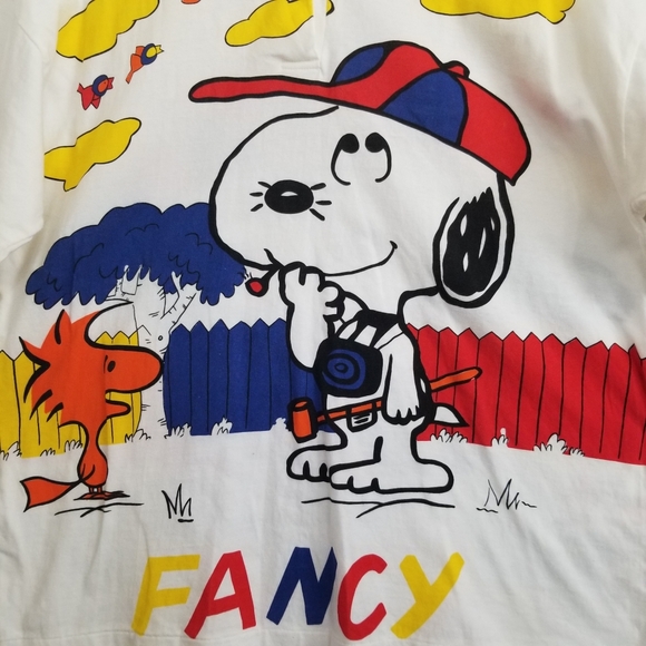 Vintage Single Stitch Snoopy Graphic Polo Shirt T-Shirt Size Large - Picture 2 of 4
